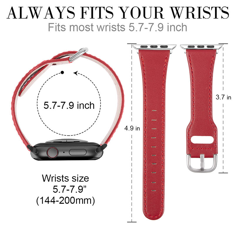 Durable Stylish Genuine Leather Watch Band Quick Release Strap Replacement for Apple Watch Ultra 2 49mm Series 9 45mm SE (2023) 44mm Ultra 49mm Series 8 45mm 7 45mm SE 44mm SE (2022) 44mm Series 6 5 4 44mm Series 1 2 3 42mm Durable Stylish Genuine Leather Watch Band Quick Release Strap Replacement for Apple Watch Ultra 2 49mm Series 9 45mm SE (2023) 44mm Ultra 49mm Series 8 45mm 7 45mm SE 44mm SE (2022) 44mm Series 6 5 4 44mm Series 1 2 3 42mm